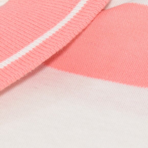 90s Polo Ralph Lauren Men's Iconic Polo Shirt Stripe Salmon Pink White Vintage M - Picture 7 of 13